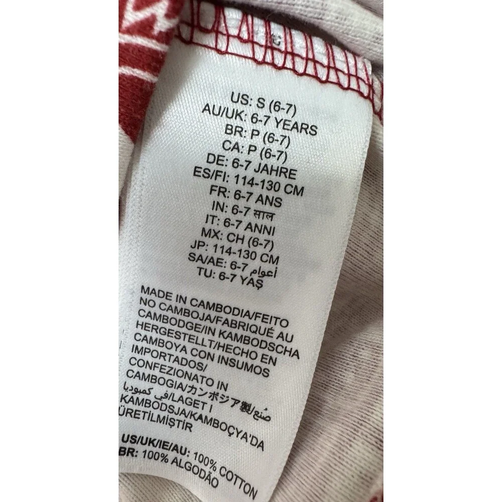 Amazon Essentials 6/7 Unisex Christmas/Santa Pjs 100% Cotton Red/White